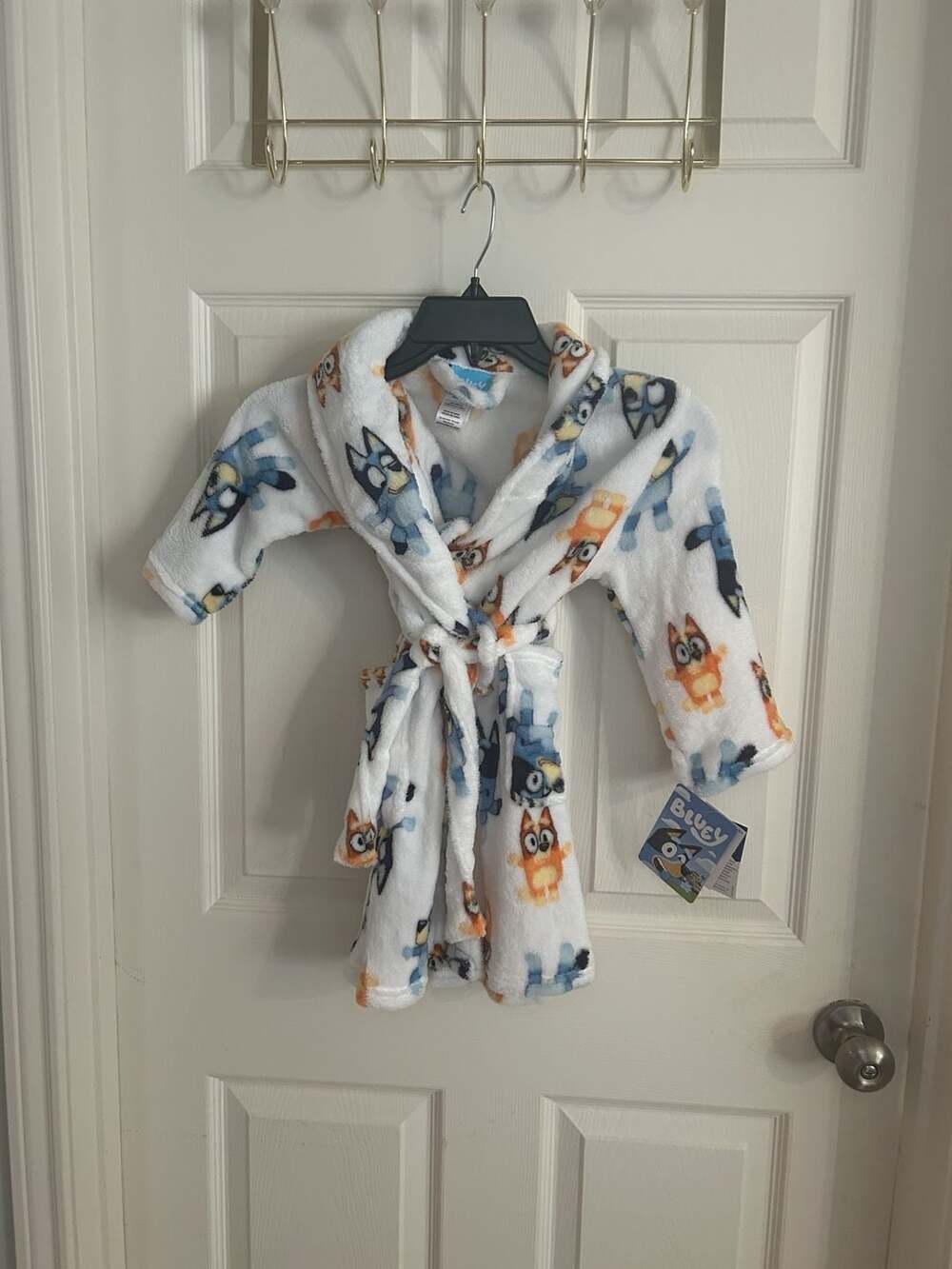 Bluey Robe Size 4T White Fleece Character Print Bathrobe New with Tags